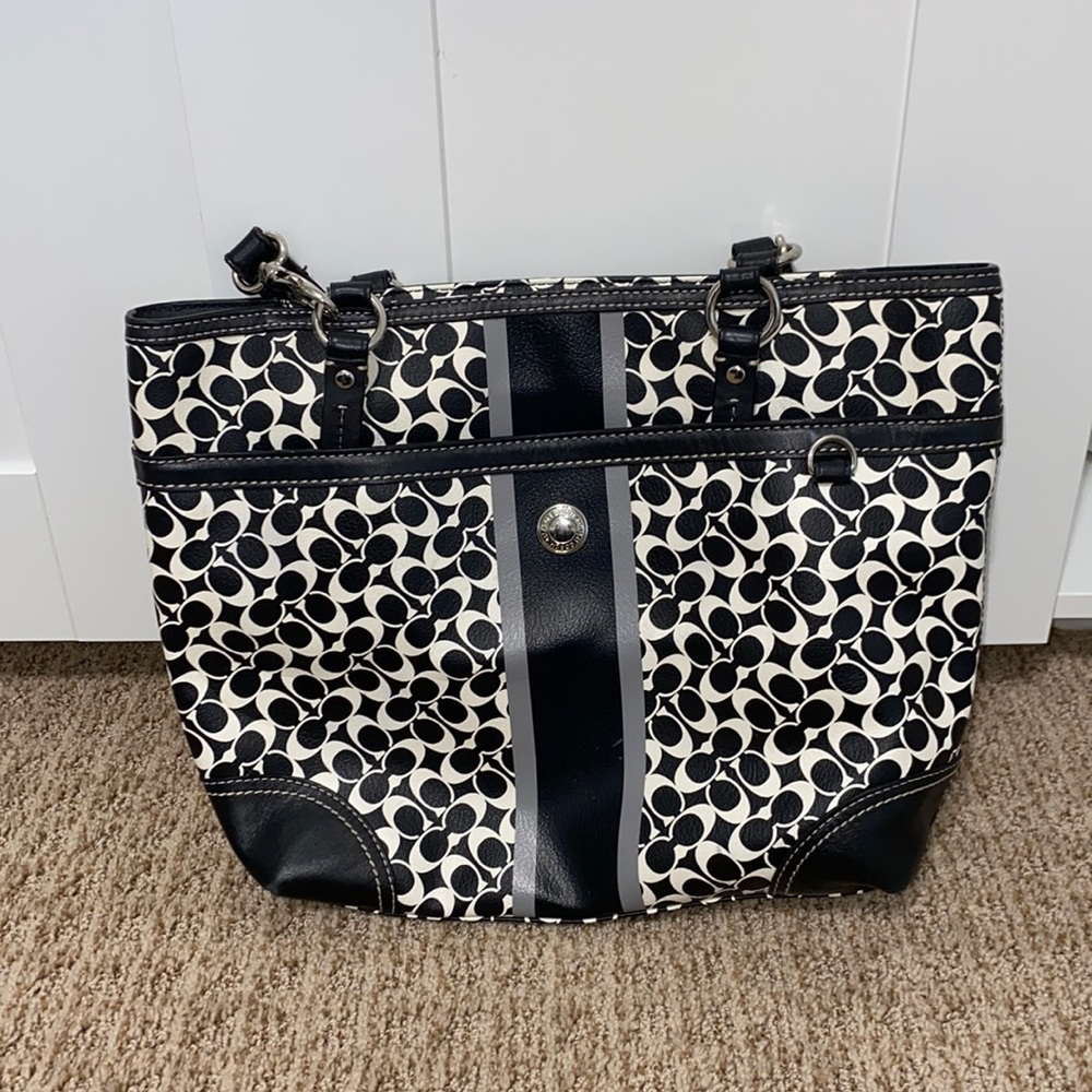 Black and White Coach Crossbody Bag